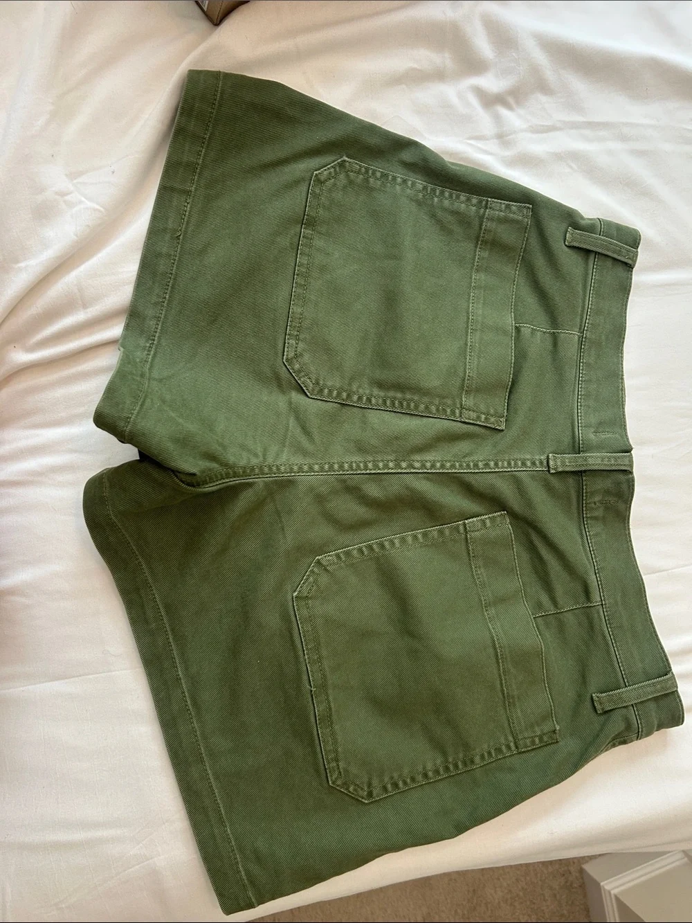 Madewell High-Waist Olive Green Shorts - Picture 2 of 3